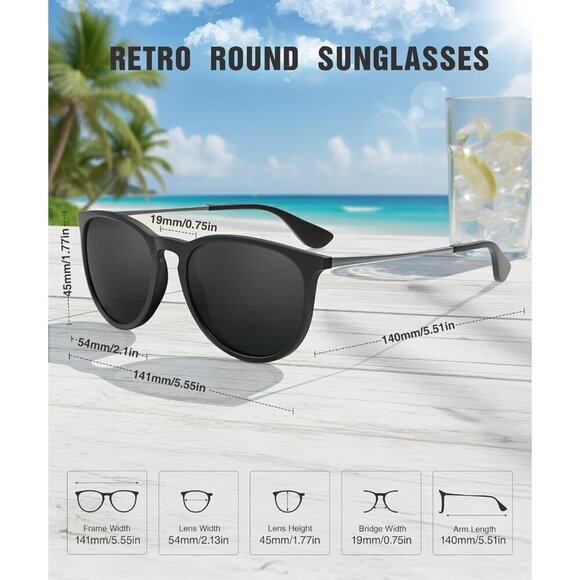 Women\'s Polarized Sunglasses 3 Pack UV400 Retro Round Sun Glasses main image 5